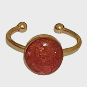 Handcrafted resin ring. Rose gold non adjustable